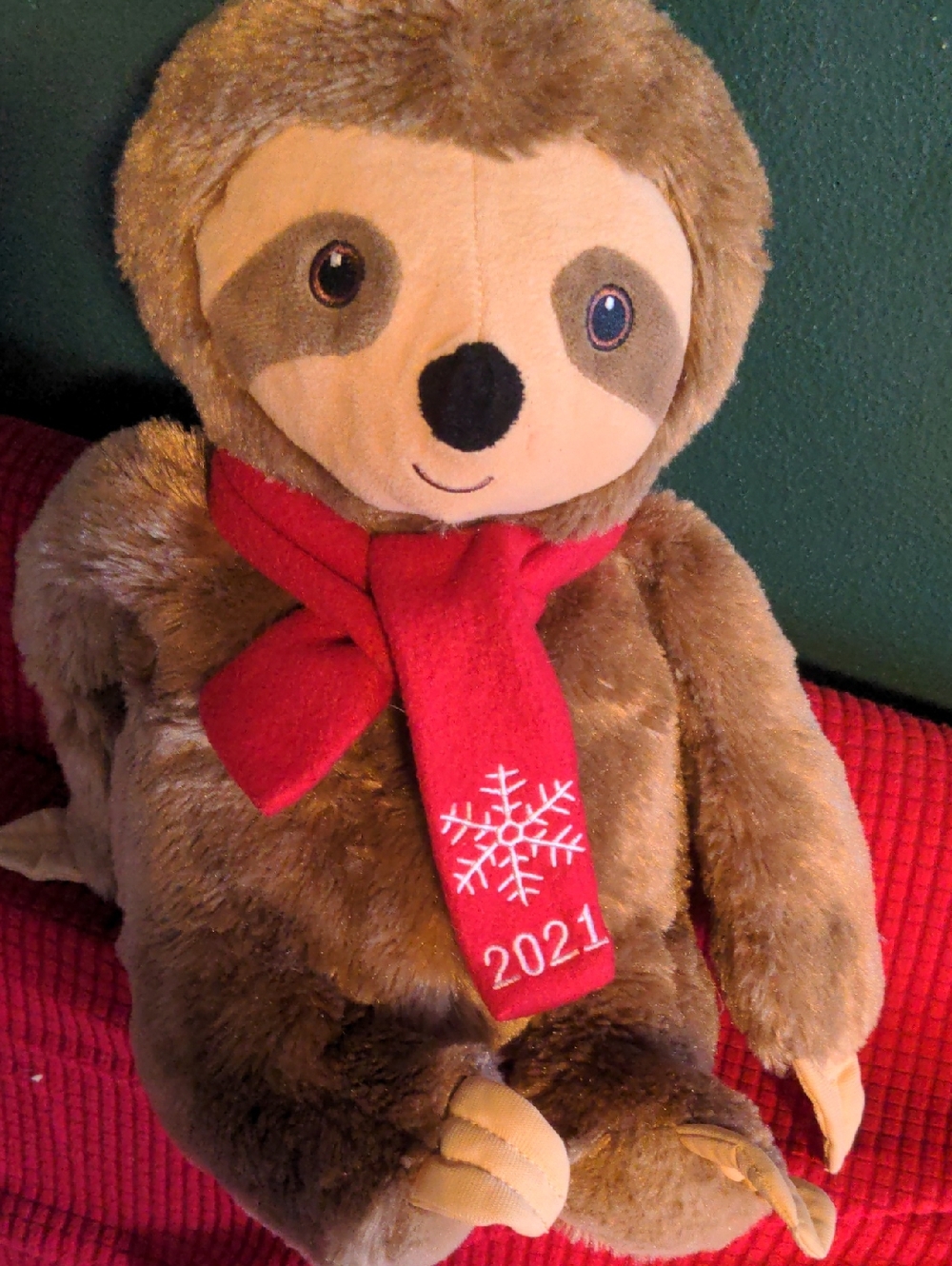 Petsmart Dog Plush Toy "2021" Scarf Collectible with Squeaker Sloth SERENE